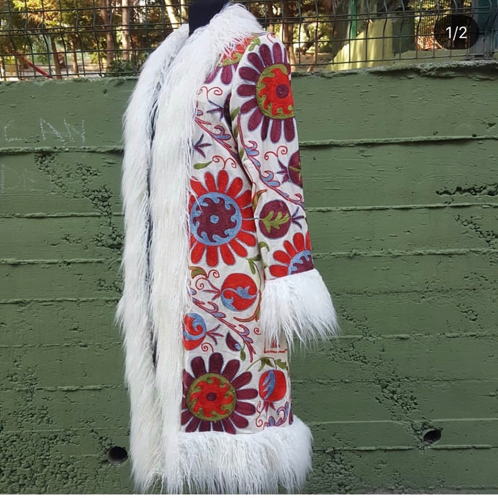 Suzani Uzbek Vintage Coat Robe